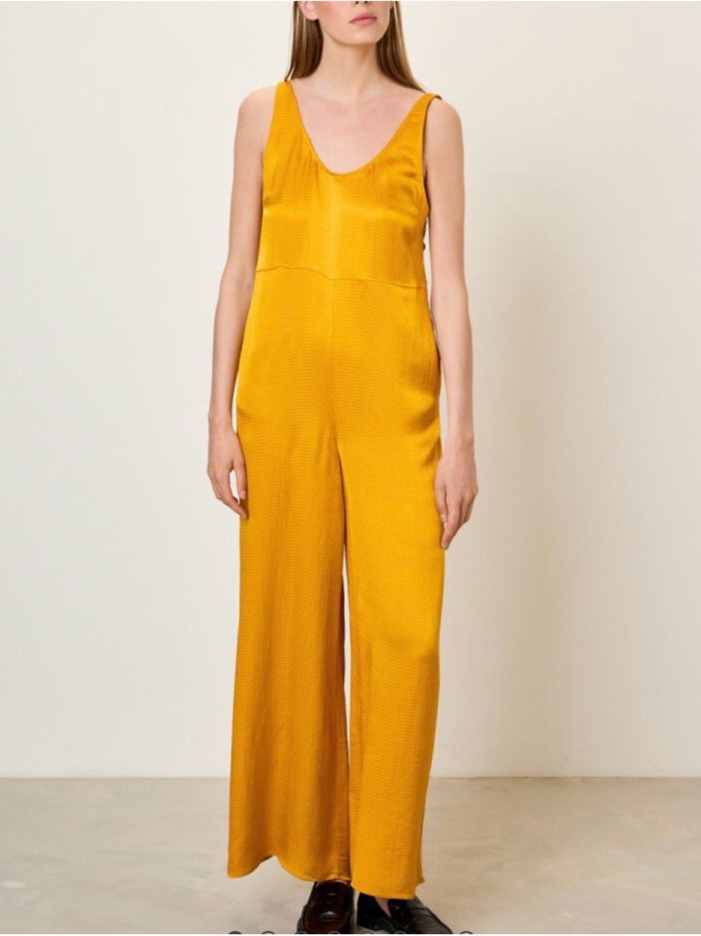 American Vintage Yellow Sleeveless Wide-Leg Jumpsuit
